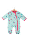 Babybol Baby Girl Flamingo Print Sleepsuit, Blue Multi