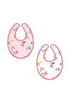 Babybol Baby Girl Set of Two Rainbow Bibs, White Multi