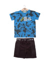 Minibol Boy Zone Tee and Short Set, Blue Multi
