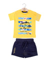 MiniBol Boy Miami Sunny Day Tee and Short Set, Yellow Multi