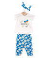 Minibol Girl It’s A Wonderful Day 3 Piece Set, White and Blue