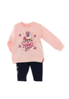 Babybol Girls Roller Skate Sweater and Legging Set, Pink Multi