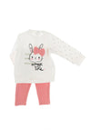 Babybol Girls Bunny Sweater and Legging Set, Cream Multi
