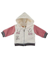 Babybol Girls Bunny Sherpa Lined Jersey Jacket, Off White
