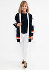 Badoo Long Knit Cardigan, Navy & White