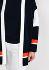 Badoo Long Knit Cardigan, Navy & White