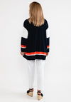 Badoo Long Knit Cardigan, Navy & White