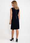 Badoo Bow Neck Colour Block Shift Dress, Navy Multi