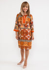 Badoo Satin Print Tunic Dress, Orange