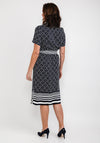 Badoo Chain & Stripe Print Shirt Dress, Navy & White