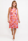 Badoo Satin Shift Dress, Lilac & Orange