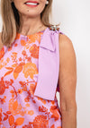 Badoo Satin Shift Dress, Lilac & Orange