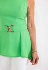 Badoo Buckle Waist Peplum Top, Lime Green