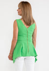 Badoo Buckle Waist Peplum Top, Lime Green