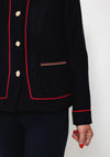 Badoo Ribbed Knit Buttoned Jacket, Navy