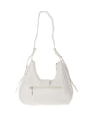 Zen Collection Resin Buckle Hobo Shoulder Bag, White