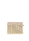 Zen Collection Woven Tassel Cross Body Grab Bag, Beige