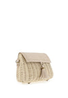Zen Collection Woven Tassel Cross Body Grab Bag, Beige