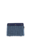 Zen Collection Woven Tassel Cross Body Grab Bag, Blue