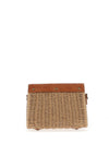 Zen Collection Woven Tassel Cross Body Grab Bag, Taupe