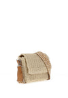 Zen Collection Woven Geometric Strap Crossbody Bag, Beige