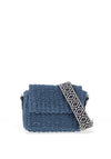 Zen Collection Woven Geometric Strap Crossbody Bag, Blue