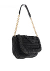 Zen Collection Woven Braid Shoulder Bag, Black