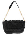Zen Collection Woven Braid Shoulder Bag, Black