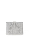 Zen Collection Glitter Pleat Box Clutch Bag, Silver