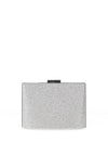 Zen Collection Glitter Pleat Box Clutch Bag, Silver