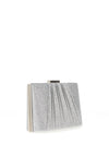 Zen Collection Glitter Pleat Box Clutch Bag, Silver