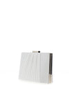 Zen Collection Glitter Pleat Box Clutch Bag, White