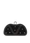 Zen Collection Pearl and Diamante Embellished Clutch Bag, Black