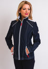 Barbara Lebek Contrast Trim Rain Jacket, Navy