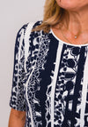 Barbara Lebek Stripe & Spot Print T-Shirt, Navy