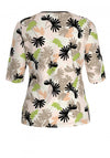Barbara Lebek Leaf Print Top, White Multi