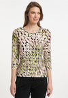 Barbara Lebek Polka Dot & Zebra Print Top, Pink Multi