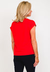 Barbara Lebek Petal Neckline T-Shirt, Red