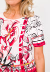 Barbara Lebek Abstract Print Colour Block T-Shirt, Pink Multi
