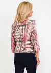Barbara Lebek Animal Print Linen Jacket, Pink & Brown