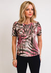 Barbara Lebek Animal Print T-Shirt, Pink & Brown
