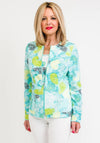 Barbara Lebek Abstract Leaf Print Jacket, Turquoise Multi