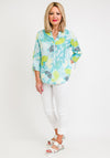 Barbara Lebek Abstract Leaf Print Tunic Shirt, Turquoise Multi