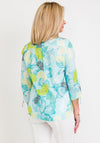 Barbara Lebek Abstract Leaf Print Tunic Shirt, Turquoise Multi
