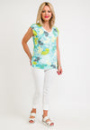 Barbara Lebek Abstract Leaf Print T-Shirt, Turquoise Multi