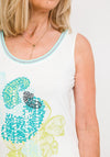 Barbara Lebek Leaf Print Vest Top, White Multi