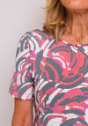 Barbara Lebek Striped Graphic Print T-Shirt, Multi