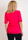 Barbara Lebek Petal Neckline T-Shirt, Deep Pink