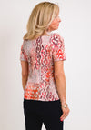Barbara Lebek Abstract Print Polo Shirt, Coral Multi