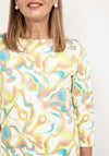 Barbara Lebek Swirl Print Stretch Top, Green Multi